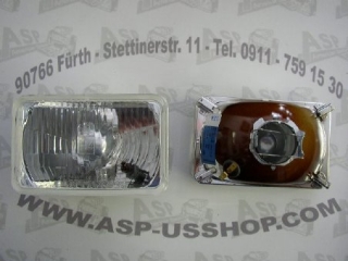 Scheinwerfer - Headlamp  H4 Eckig  167 x 107mm + Standlicht